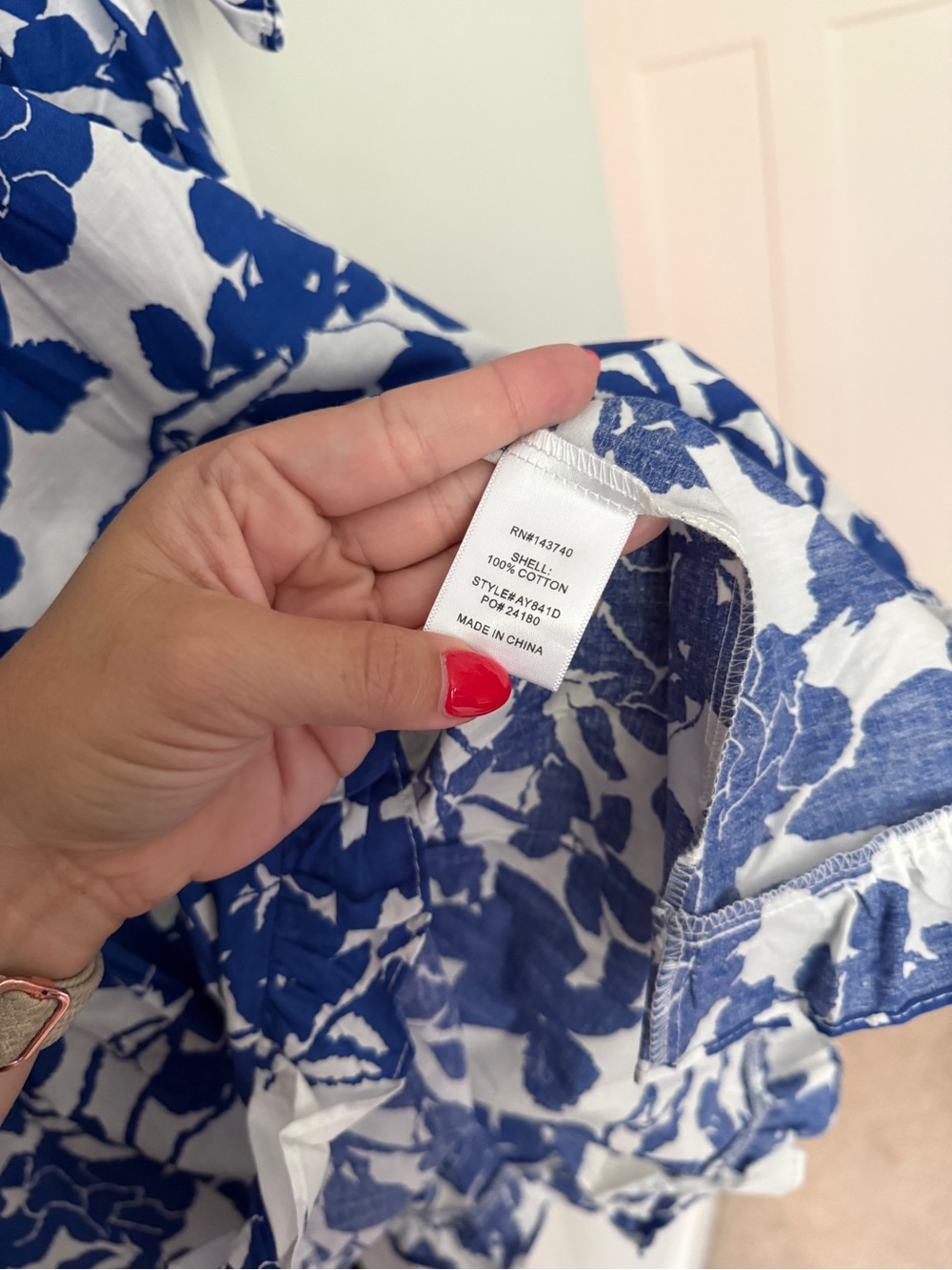 Hyacinth House Thea Blue White Floral Ruffle Short Dress Tuckernuck New NWT - Picture 4 of 5
